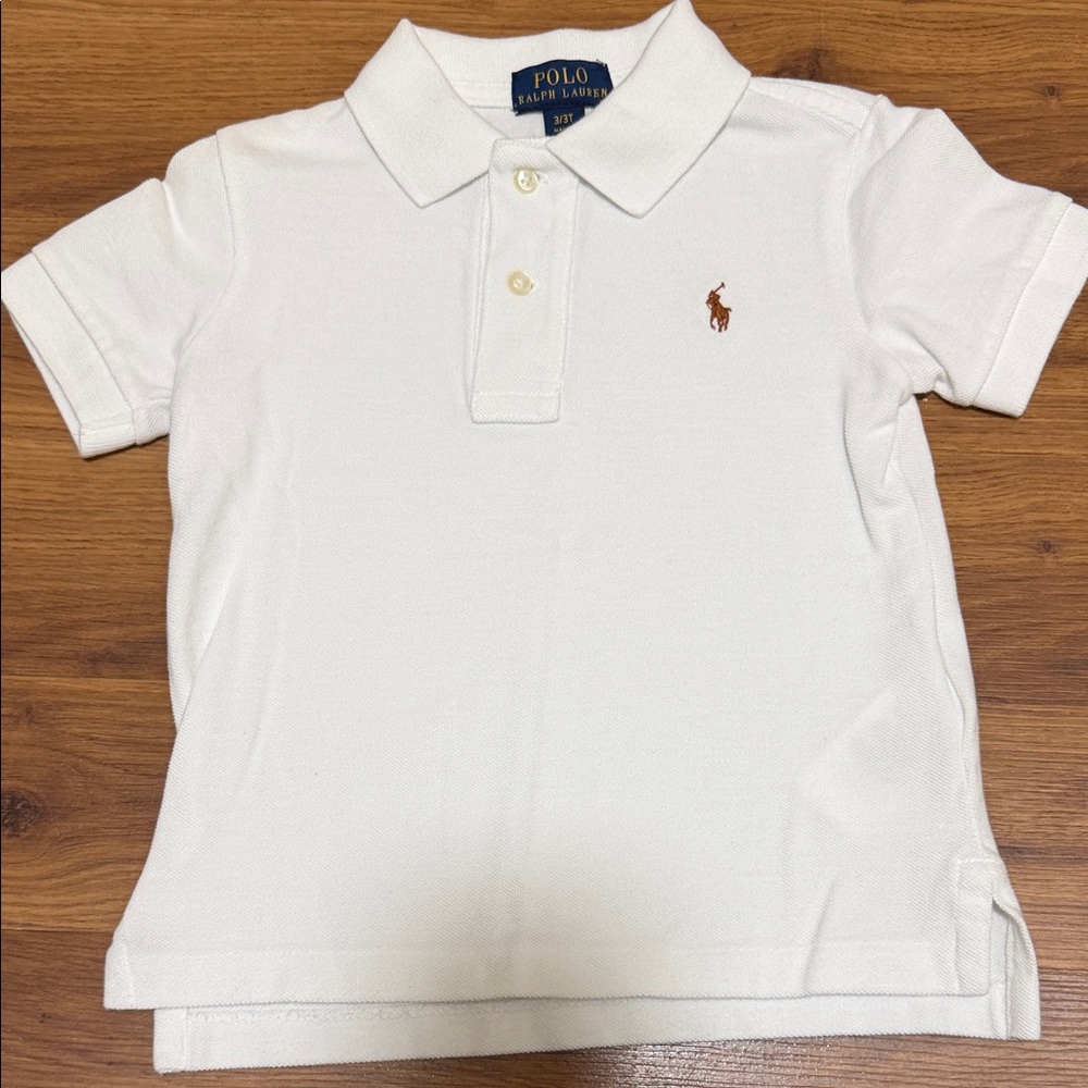 Polo by Ralph Lauren White Cotton Polo with Brown Pony